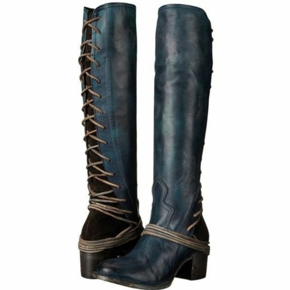 Free Bird by Steve Madden Coal Corset Boots